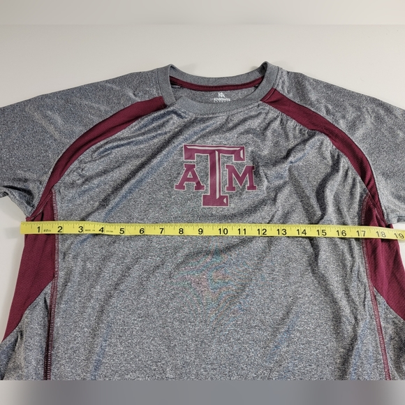 Texas A&M Aggies NCAA Maroon grey Short Sleeve Crew Neck performance  Medium - Picture 5 of 6